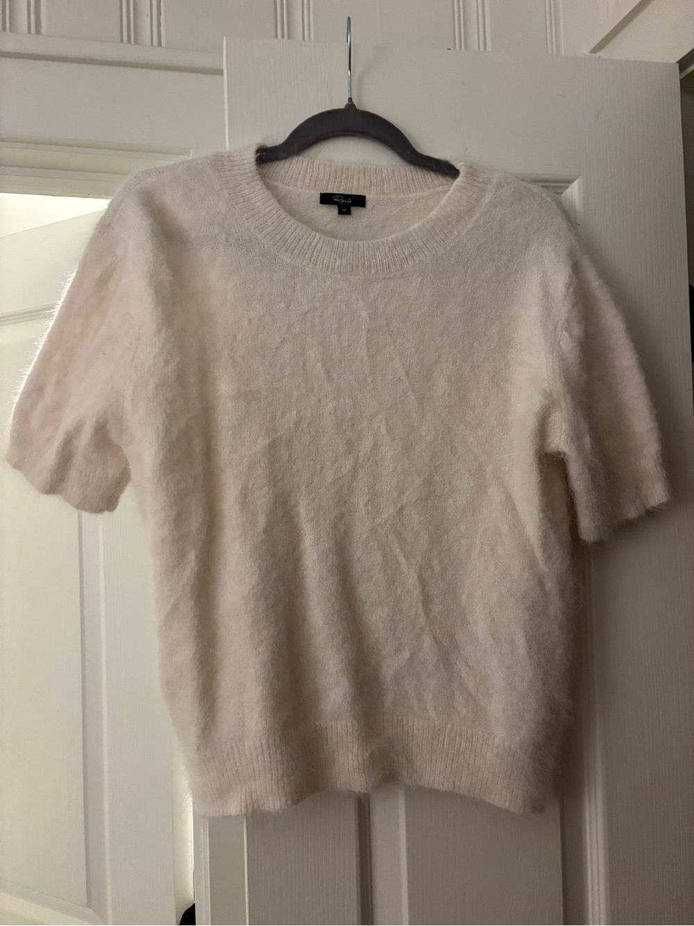 RAILS - Cream Short-Sleeve Fuzzy Sweater
